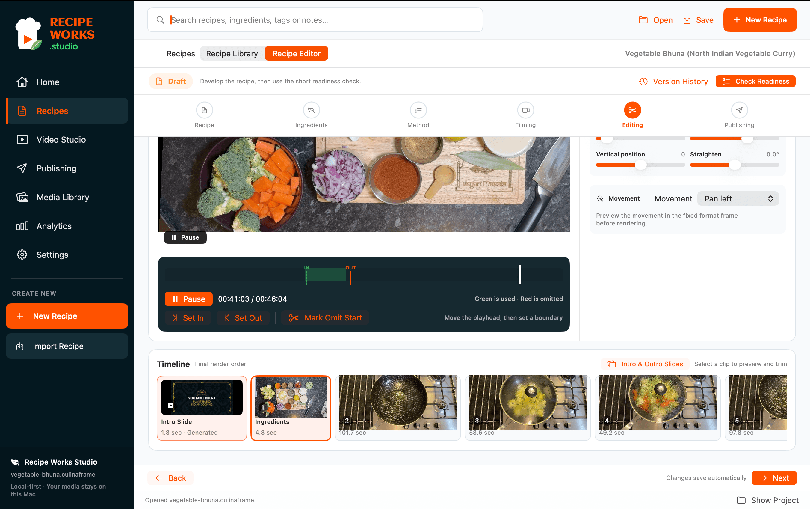 Publish on your terms in Recipe Works Studio